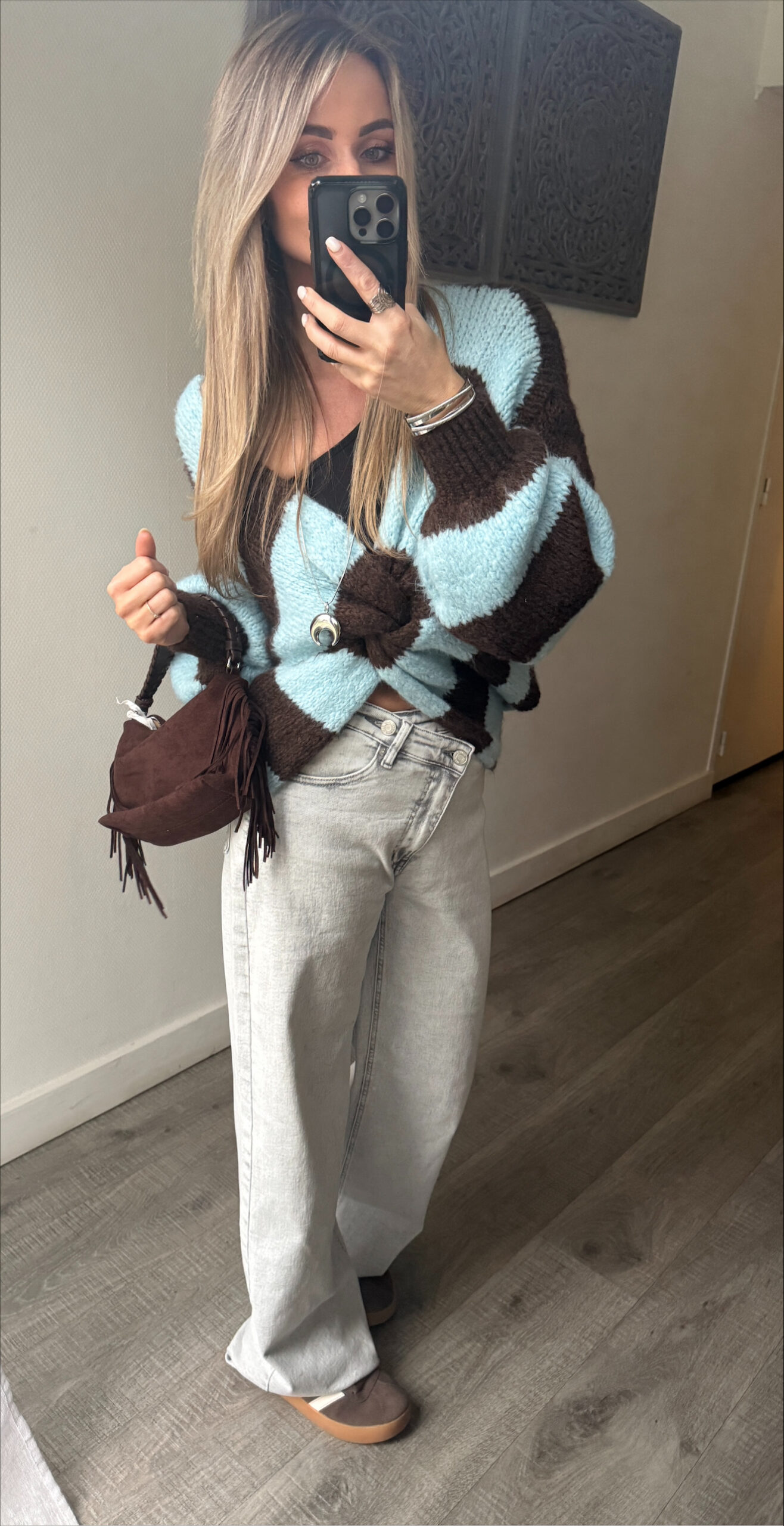 Amber sweater stripe blue