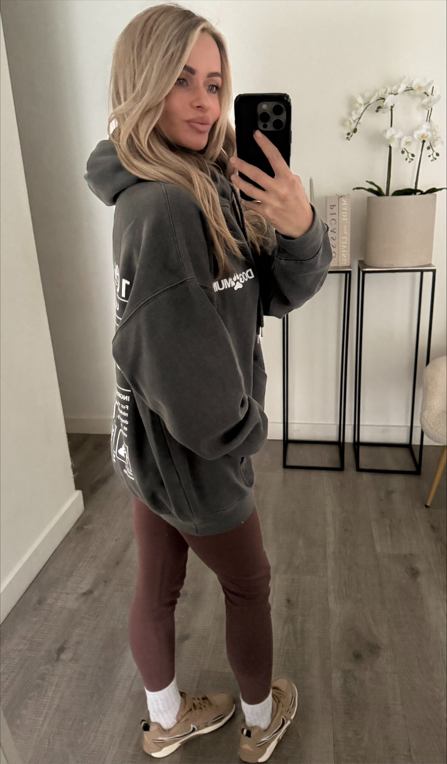 Dog mum hoodie grey