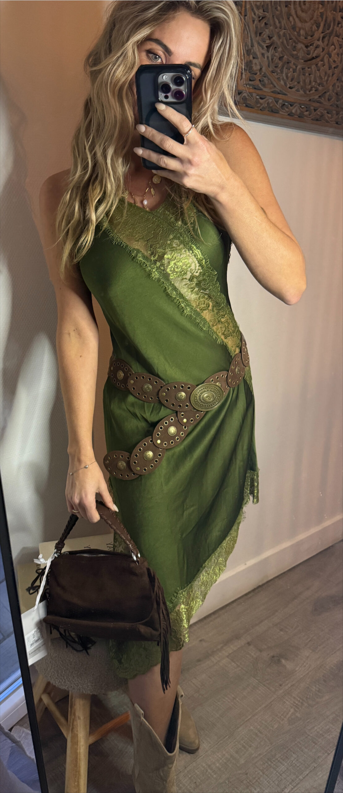Green dress lace